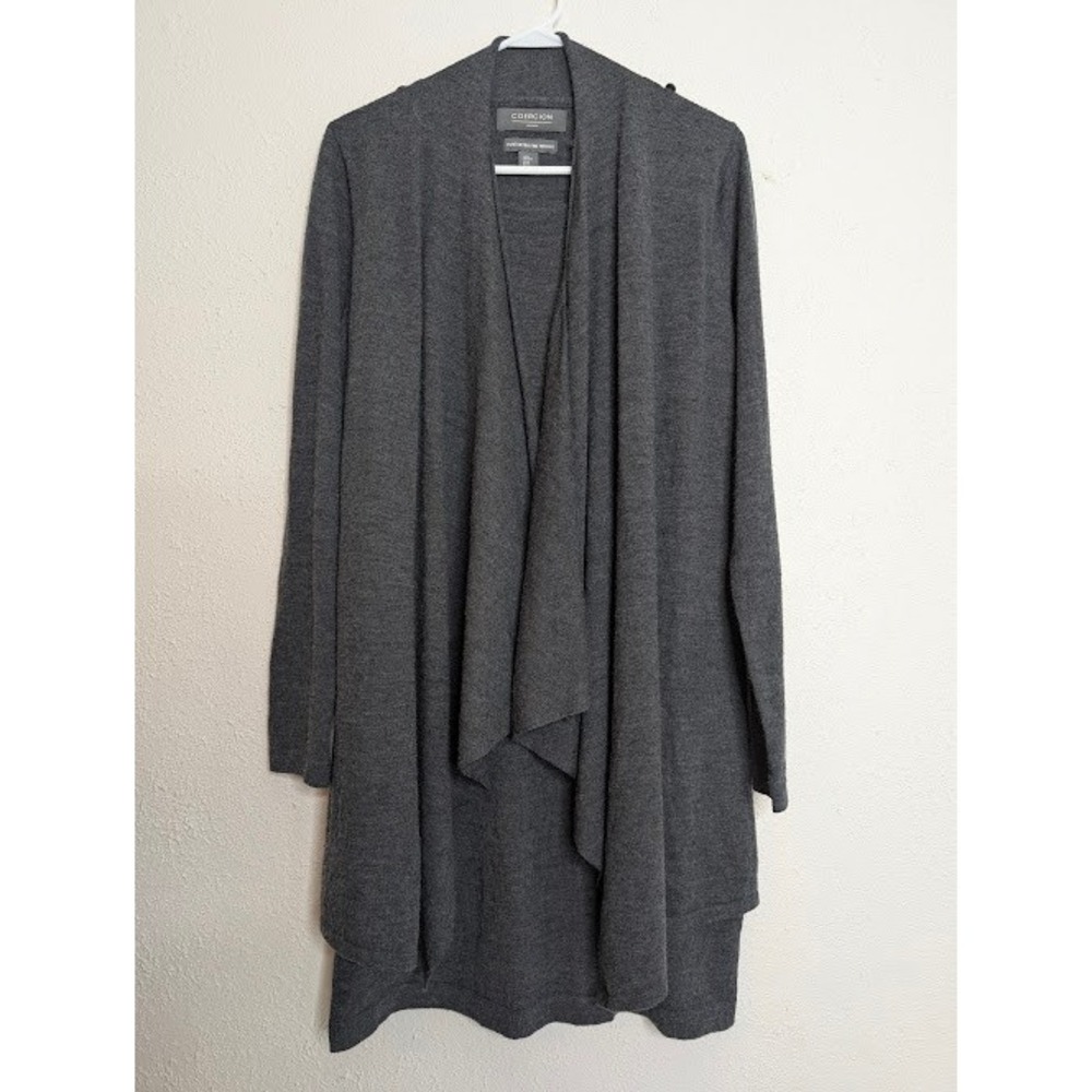 Coercion London Merino Wool Sweater Dress Drape Cardigan‎ Open Front Size Medium